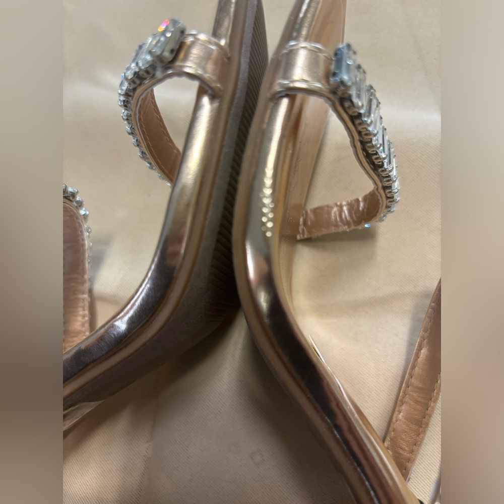 Wild Diva Gold Crystal Embellished Heels - Picture 9 of 15